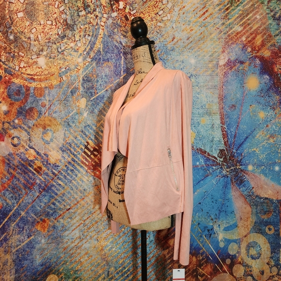 Sophia Jean's Pink Drapy Moto Jacket - Picture 2 of 10